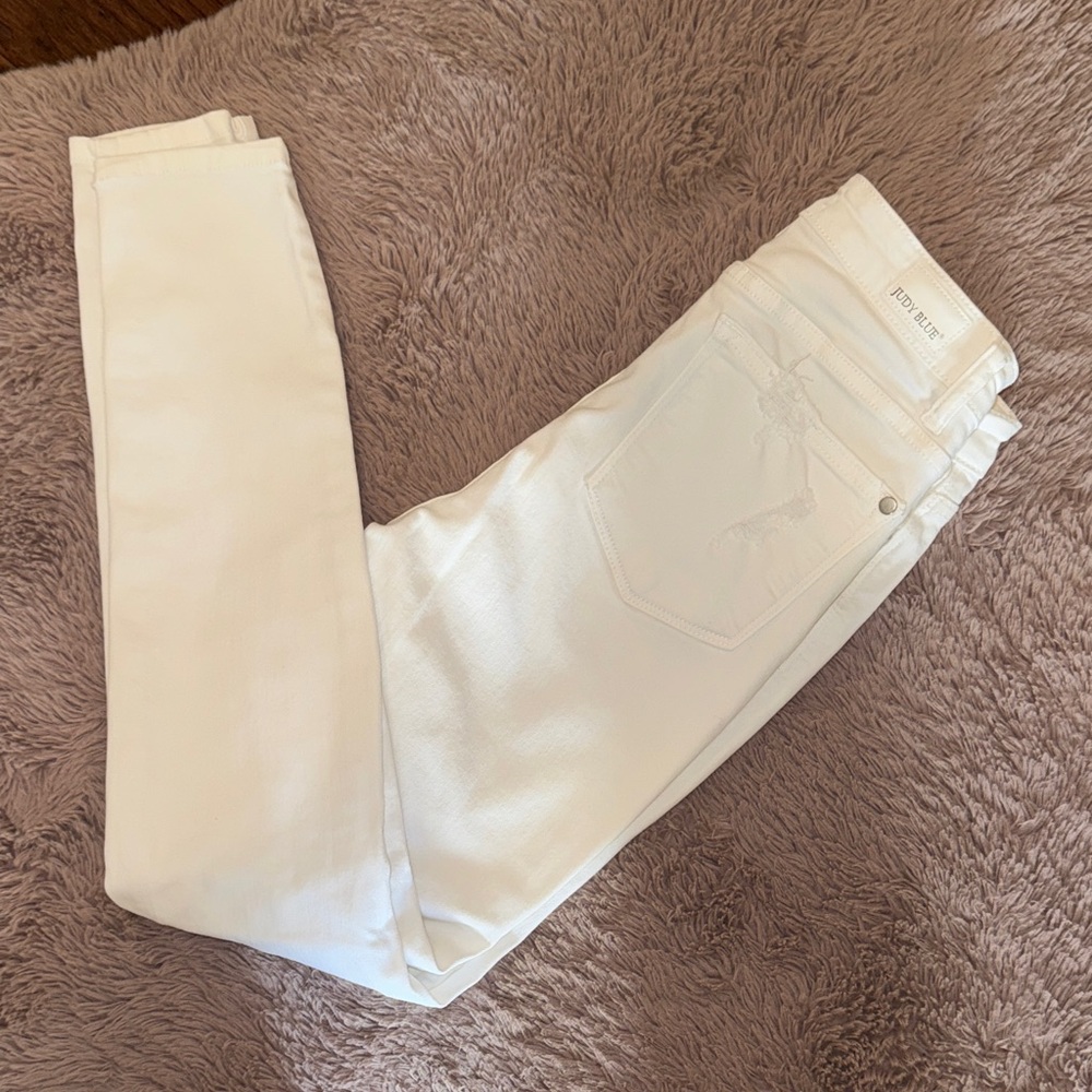Judy Blue Women's White Distressed Denim Skinny Jeans Skinny Fit size 3 / 26 - Picture 8 of 16